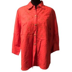Clothes Woman Coral Button Down Blouse size 1X